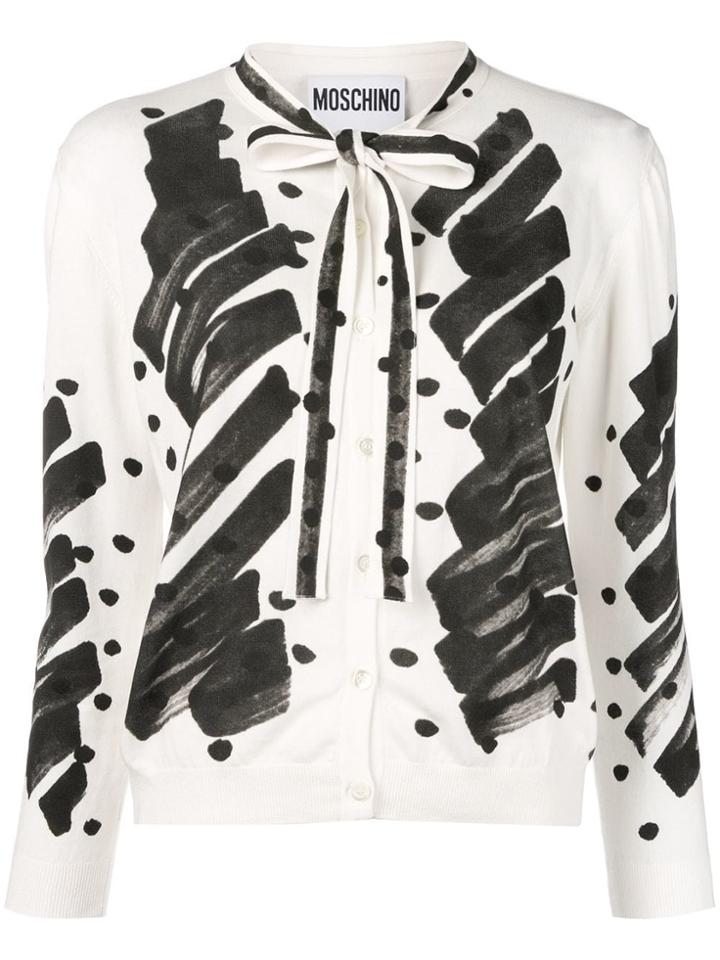 Moschino Scribble Cardigan - White