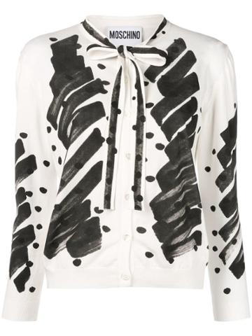 Moschino Scribble Cardigan - White