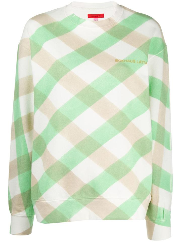 Eckhaus Latta Lattice Check Sweatshirt - Green