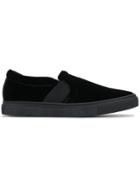 Lanvin Velvet Slip-on Sneakers - Black