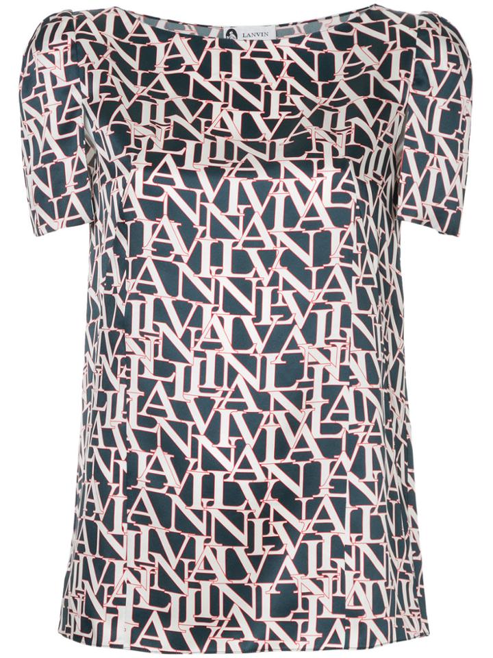 Lanvin Monogram Print Blouse - Black