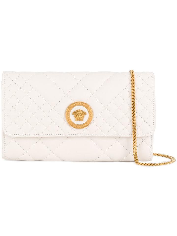 Versace Quilted Medusa Clutch Bag - White