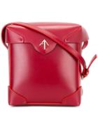 Manu Atelier Fold-over Closure Crossbody Bag, Women's, Red, Calf Leather
