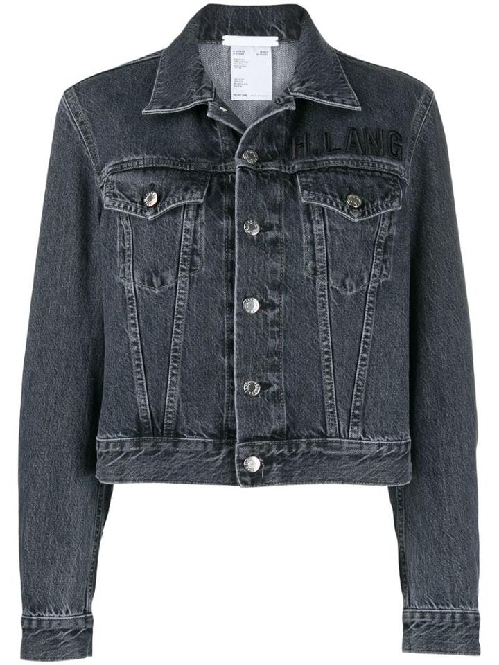 Helmut Lang Logo Embrodered Denim Jacket - Grey