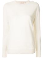 Tory Burch Logo-button Jumper - White