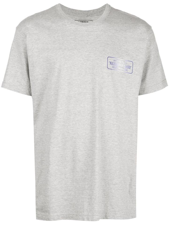 Neighborhood Rear Logo Print T-shirt - Grey