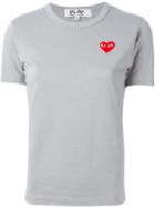 Comme Des Garçons Play Embroidered Heart T-shirt, Women's, Size: Large, Grey, Cotton