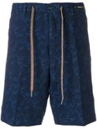 Pt01 Tailored Patterned Shorts - Blue