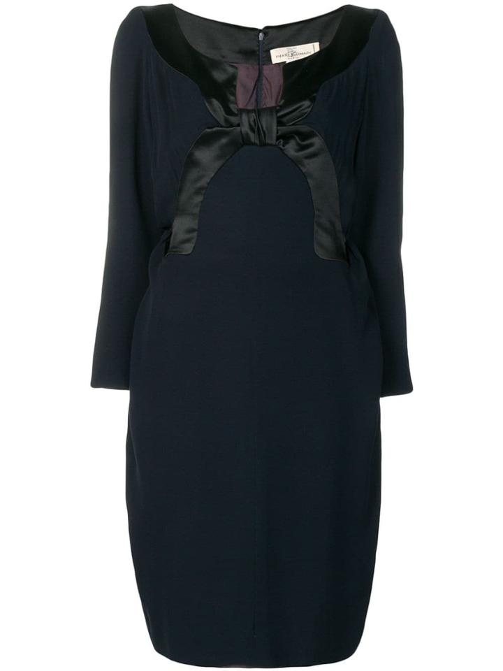 Balmain Vintage Tied Bow Appliqué Dress - Blue