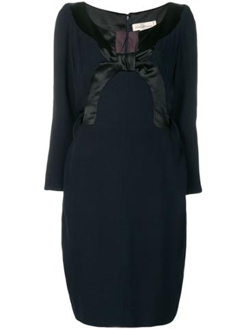 Balmain Vintage Tied Bow Appliqué Dress - Blue