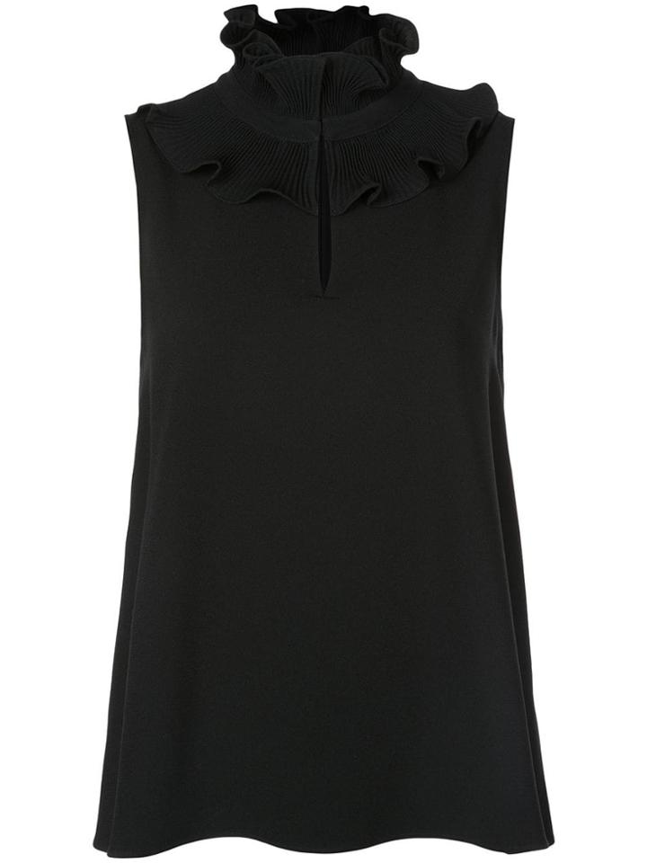 Co Ruffle Collar-top - Black