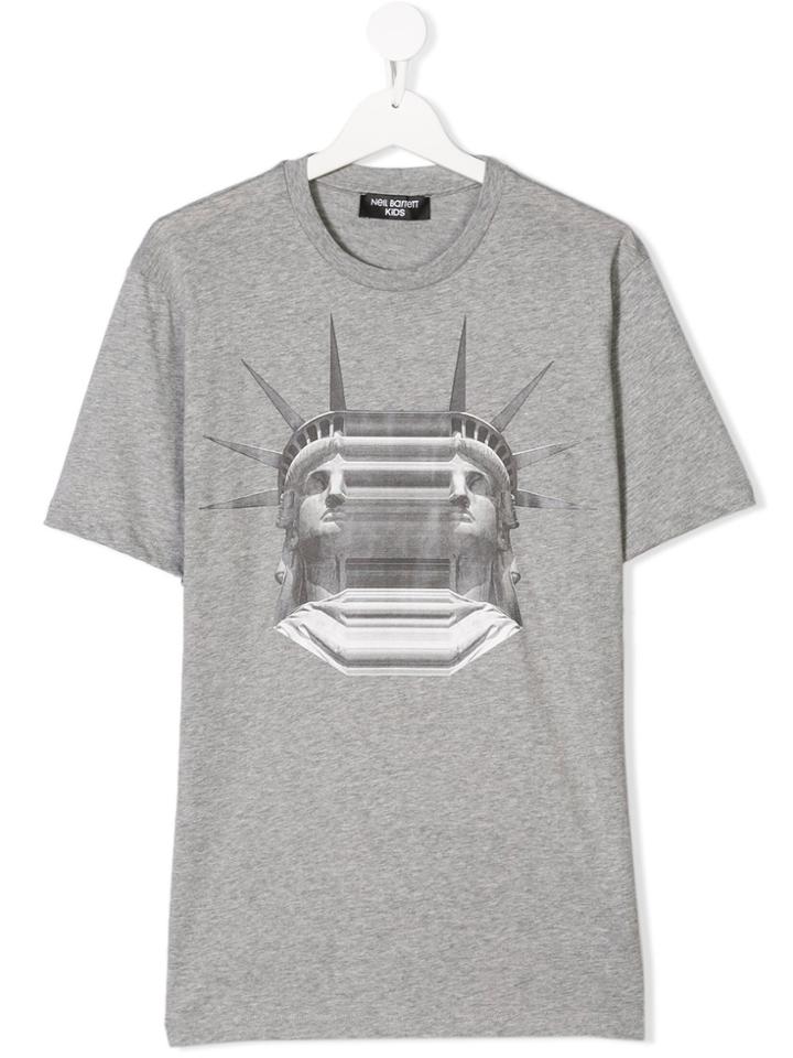 Neil Barrett Kids Teen Printed Jersey T-shirt - Grey