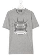 Neil Barrett Kids Teen Printed Jersey T-shirt - Grey
