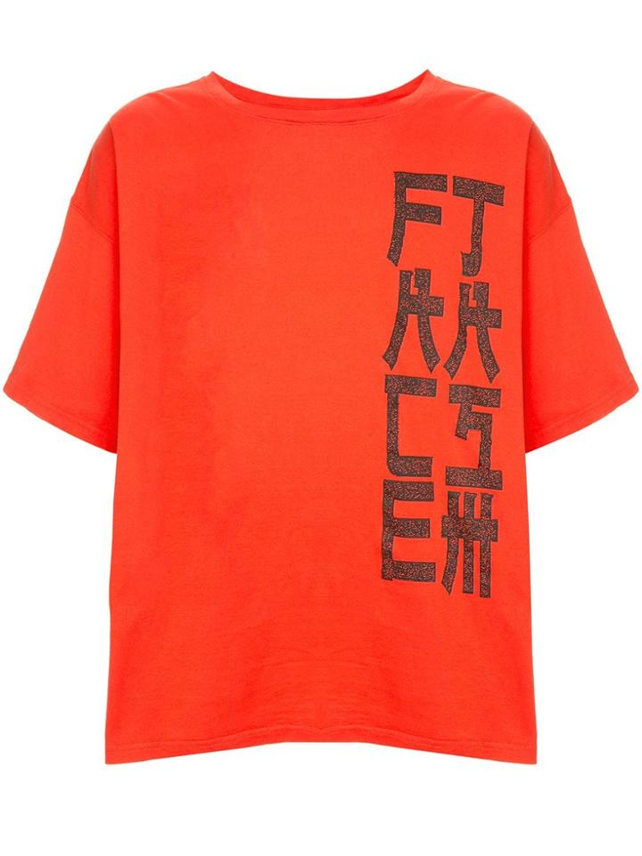 Facetasm Logo Print T-shirt - Red