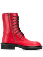 Ann Demeulemeester Tucson Woven Laces Boots - Red