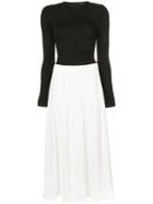 Derek Lam Long Sleeve Colorblocked Dress - White