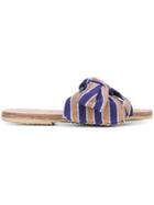 Brother Vellies Burkina Papaye Stripe Sandals - Blue