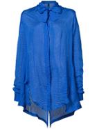 Unravel Project Pussybow Striped Blouse - Blue