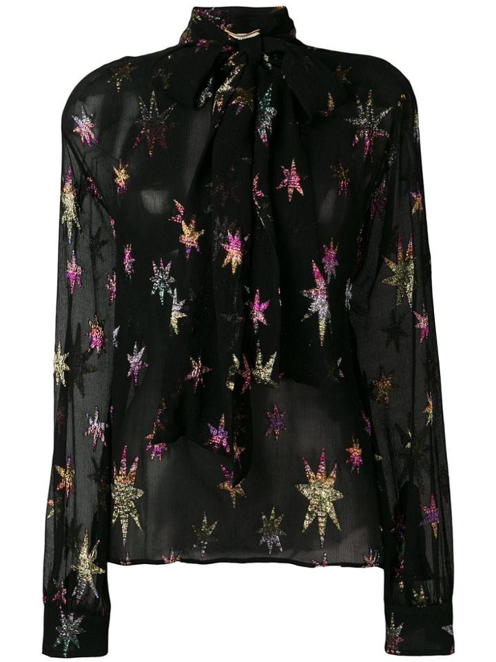 Saint Laurent Mao Collar Blouse - Black