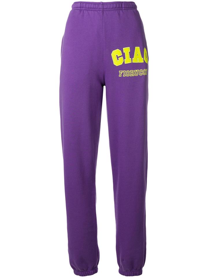 Fiorucci Logo Print Track Pants - Pink & Purple