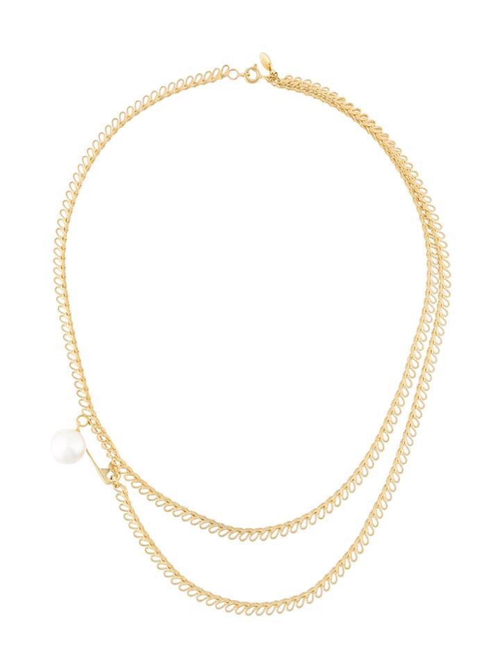 Wouters & Hendrix My Favourite Safety Pin And Pearl Necklace - Yellow