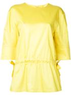 Jil Sander Gathered Blouse, Women's, Size: 36, Yellow/orange, Cotton