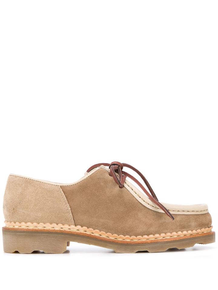 Ymc Lace-up Colour Blocked Loafers - Neutrals