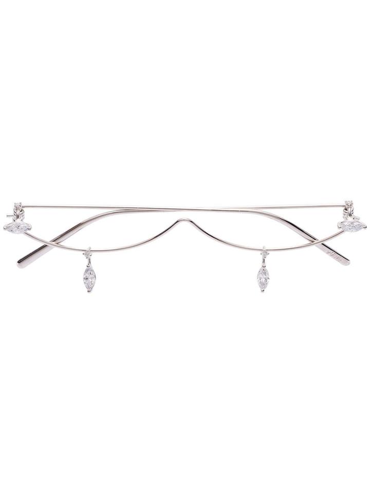 Yvmin Electronic Girl Crystal Jewellery Glasses - Silver