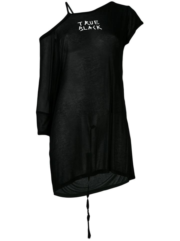 Ann Demeulemeester - One Shoulder T-shirt - Women - Modal - 34, Black, Modal