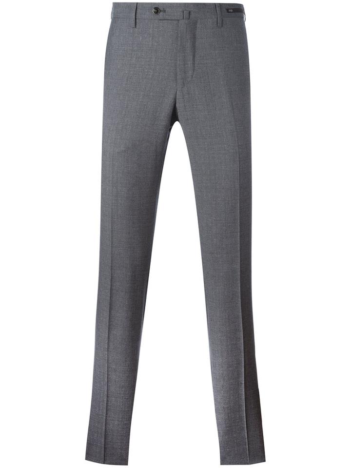 Pt01 Off Centre Button Chinos, Men's, Size: 52, Grey, Virgin Wool