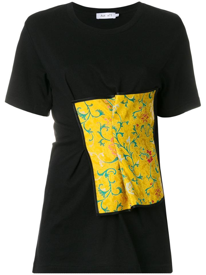 Act N&deg;1 Draped Appliqué T-shirt - Black