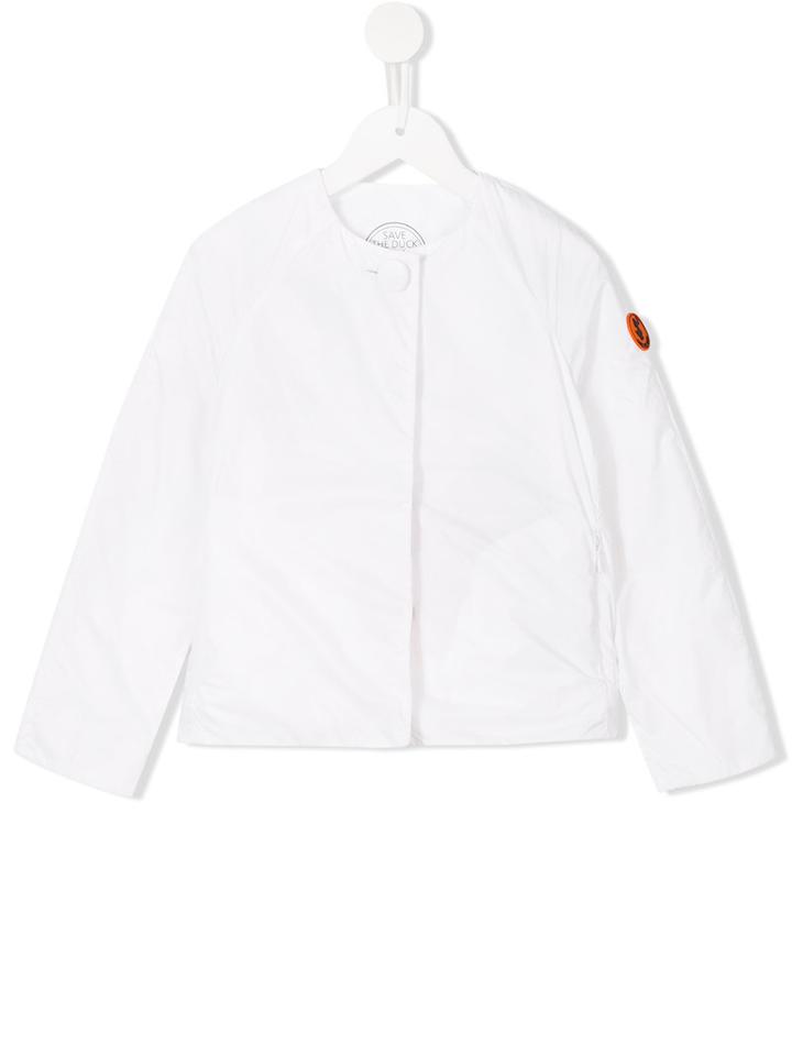 Save The Duck Kids Buttoned Jacket, Girl's, Size: 8 Yrs, White