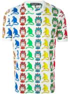 Dolce & Gabbana Knight And Monkey Print T-shirt, Men's, Size: 52, White, Cotton