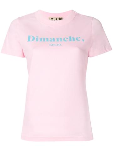Jour/né Dimanche Slogan T-shirt - Pink & Purple