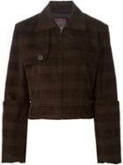 John Galliano Vintage Checked Corduroy Jacket, Women's, Size: 42, Brown