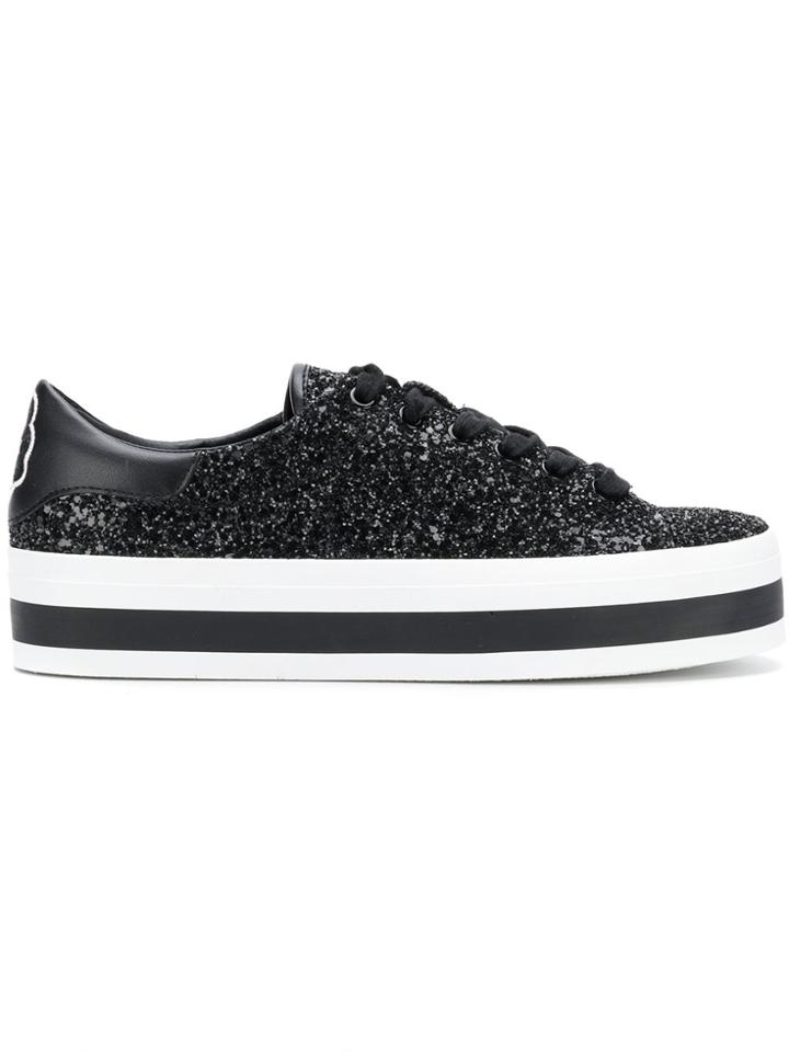 Alice+olivia Glittered Sneakers - Black