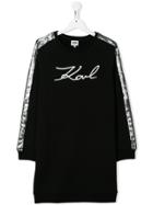 Karl Lagerfeld Kids Teen Logo Print Sweater Dress - Black