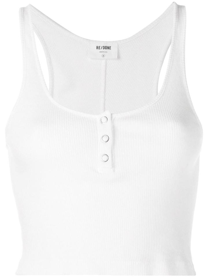 Re/done Cropped Tank Top - White