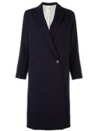 Masscob Double Breasted Coat, Women's, Size: 36, Blue, Cotton/viscose/virgin Wool
