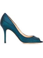 Jimmy Choo Evelyn Pumps, Women's, Size: 41, Blue, Leather/lurex