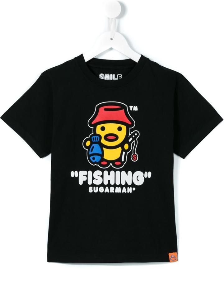 Sugarman Kids Fishing Print T-shirt, Boy's, Size: 7 Yrs, Black