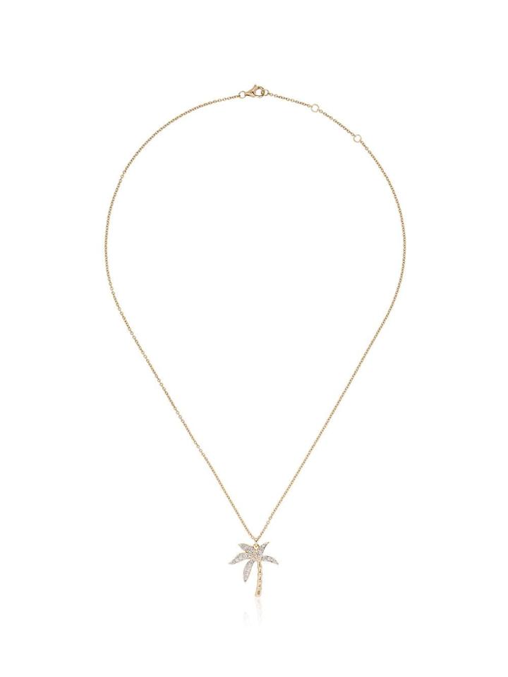 Yvonne Léon 18k Yellow Gold And Diamond Palm Tree Necklace - Metallic