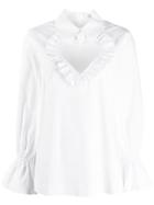Vivetta Frilled Cut-out Heart Shirt - White