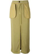 John Galliano Vintage Inside-out Midi Skirt - Green