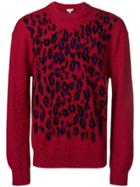 Kenzo Leopard Knit Sweater - Red