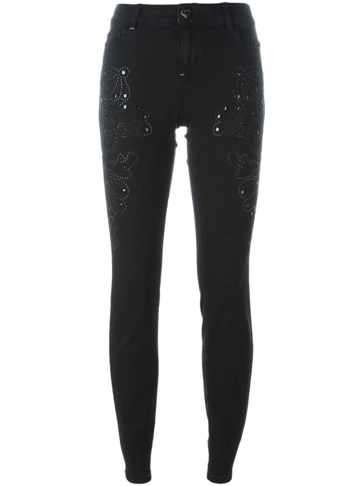 Twin-set Stretch Embellished Cropped Trousers, Women's, Size: 32, Blue, Cotton/spandex/elastane