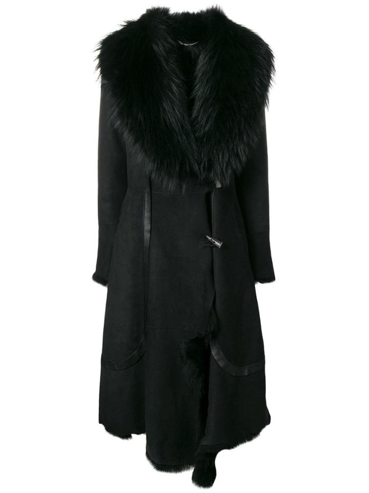 Desa 1972 Long Fur Coat - Black