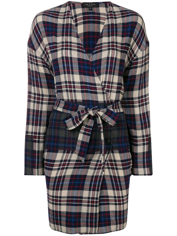 Rag & Bone Plaid Wrap Dress - Nude & Neutrals