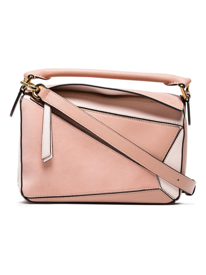 Loewe Pink Puzzle Leather Cross Body Bag - Pink & Purple