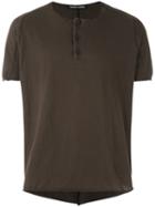 Hannes Roether - Henley T-shirt - Men - Cotton/wool - Xl, Brown, Cotton/wool